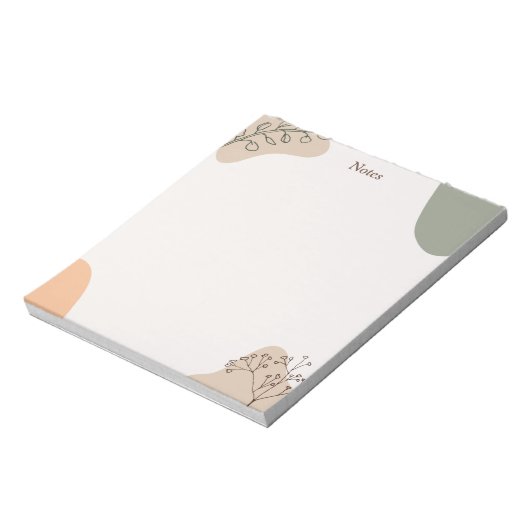Modern Boho Abstract botanische lijnspastel Notitieblok (Linkerzijde)