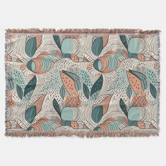 Modern Boho Abstract Deken (Voorkant)