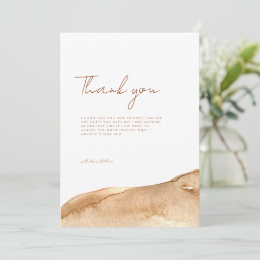 Modern Boho Abstract Desert Baby shower Bedankkaart (Staand voorkant)