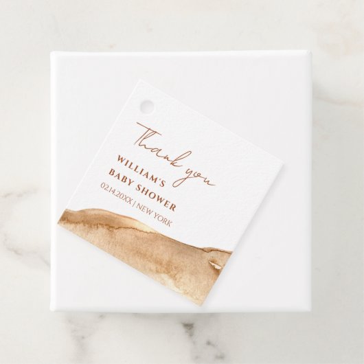 Modern Boho Abstract Desert Baby shower dank u Bedankjes Labels (In situ)