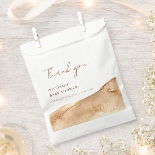 Modern Boho Abstract Desert Baby shower dank u Bedankzakje (Geknipt)