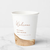 Modern Boho Abstract Desert Baby shower Welkom Papieren Bekers (Achterkant)