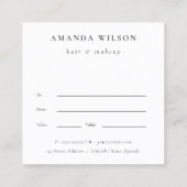 Modern Boho Abstract Groen Bloemen Cadeaubon Vierkante Visitekaartje (Achterkant)