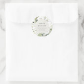 Modern Boho Abstract Groen Wit Bloemen Bedrijf Ronde Sticker (Tas)