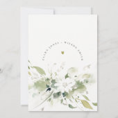 Modern Boho Abstract Groen Wit Bloemen Bruiloft Bedankkaart (Achterkant)