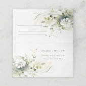 Modern Boho Abstract Groen Wit Bloemen Bruiloft Plaatskaartje (Buitenkant ongevouwen)