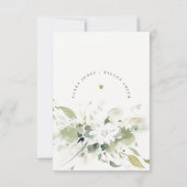 Modern Boho Abstract Groen Wit Bloemen Bruiloft RSVP Kaartje (Achterkant)
