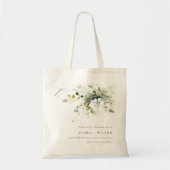 Modern Boho Abstract Groen Wit Bloemen Bruiloft Tote Bag (Voorkant)