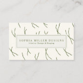 Modern Boho Abstract Lines Designer | Cream White Visitekaartje (Voorkant)