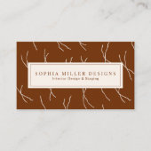 Modern Boho Abstract Lines Designer | Dark Brown Visitekaartje (Voorkant)