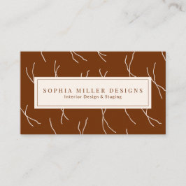 Modern Boho Abstract Lines Designer | Dark Brown Visitekaartje