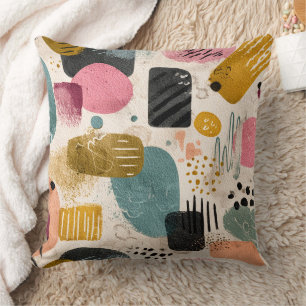Modern Boho Abstract Patroon Gestructureerd Kleu Kussen