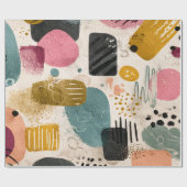 Modern Boho Abstract Patroon | Getextureerd Kleurr Cadeaupapier (Vlak)