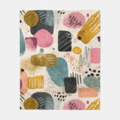 Modern Boho Abstract Patroon | Getextureerd Kleurr Fleece Deken (Voorkant)
