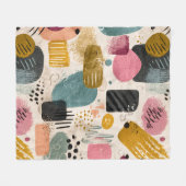 Modern Boho Abstract Patroon | Getextureerd Kleurr Fleece Deken (Voorkant (Horizontaal))