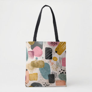 Modern Boho Abstract Patroon   Getextureerd Kleurr Tote Bag