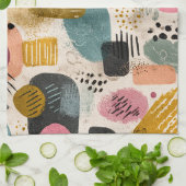 Modern Boho Abstract patroon | Kleurrijke textuur Theedoek (Gevouwen)