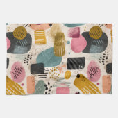 Modern Boho Abstract patroon | Kleurrijke textuur Theedoek (Horizontaal)