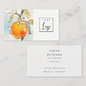 Modern Boho Abstract Schetsend Sinaasappel Tuin Lo Visitekaartje (Voorkant / Achterkant)