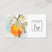 Modern Boho Abstract Schetsend Sinaasappel Tuin Lo Visitekaartje (Voorkant)