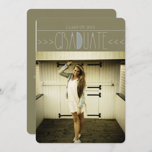 Modern Boho Afstuderen Circle uitnodigen Kaart (Voorkant / Achterkant)