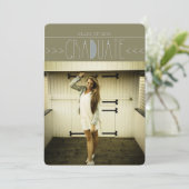 Modern Boho Afstuderen Circle uitnodigen Kaart (Staand voorkant)