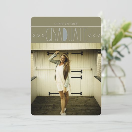 Modern Boho Afstuderen Circle uitnodigen Kaart (Staand voorkant)