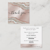 modern boho agate bedankt voor je bestelling sq vierkante visitekaartje (Voorkant / Achterkant)