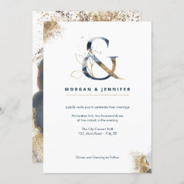 Modern boho ampersand marvy and gold kaart