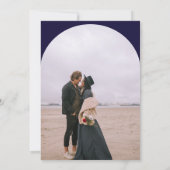 Modern boho arch 2 foto's bruiloft blauw kaart (Achterkant)