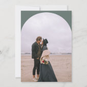 Modern boho arch 2 foto's bruiloft groen kaart (Achterkant)