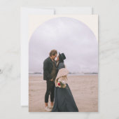 Modern boho arch 2 foto's bruiloft ivoren grijs kaart (Achterkant)