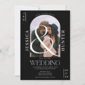 Modern boho arch 2 foto's bruiloft zwart kaart (Voorkant)