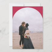 Modern boho arch 2 foto's trouwmagenta kaart (Achterkant)