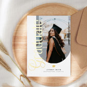 Modern Boho Arch 2 Photos Graduation Folie Uitnodiging