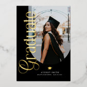 Modern Boho Arch 2 Photos Graduation Folie Uitnodiging (Voorkant)