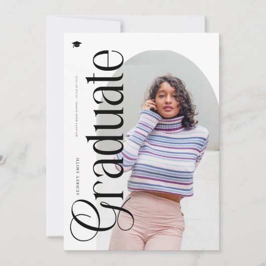 Modern Boho Arch 2 Photos Graduation Kaart (Voorkant)