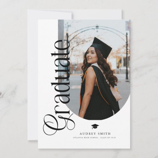 Modern Boho Arch 2 Photos Graduation Kaart (Voorkant)