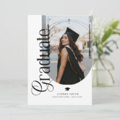 Modern Boho Arch 2 Photos Graduation Kaart (Staand voorkant)