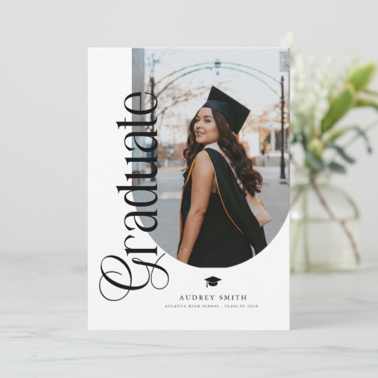 Modern Boho Arch 2 Photos Graduation Kaart (Staand voorkant)