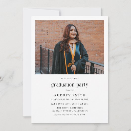 Modern Boho Arch 2 Photos Graduation Kaart (Achterkant)