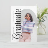 Modern Boho Arch 2 Photos Graduation Kaart (Staand voorkant)