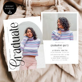 Modern Boho Arch 2 Photos Graduation Kaart