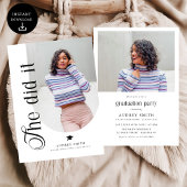 Modern Boho Arch 2 Photos Graduation Kaart