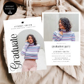 Modern Boho Arch 2 Photos Graduation Kaart