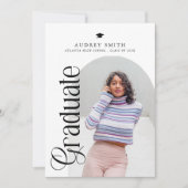 Modern Boho Arch 2 Photos Graduation Kaart (Voorkant)