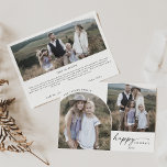 Modern Boho Arch 3 Family Photos News Feestdagenkaart<br><div class="desc">This modern boho arch 3 family photos news holiday card is the perfect modern holiday greeting. The bohemian black and white design features unique industrial lettering typography with minimalist vintage style. Personalize the card with 3 photos (2 on the front and 1 on the back), your family name, first names,...</div>