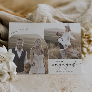 Modern Boho Arch 3 Foto Verloving Aankondiging