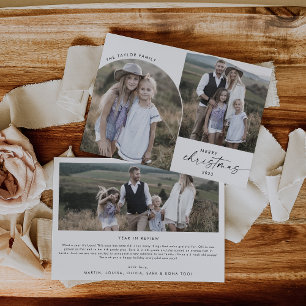 Modern Boho Arch 3 serie Foto's kerstnieuws Ho Feestdagenkaart