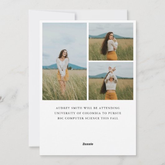 Modern Boho Arch 4 foto's Afstuderen Aankondiging (Achterkant)